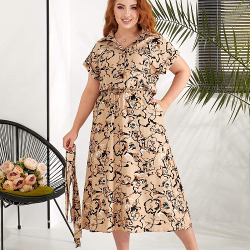 Платье OSKA (46-52) 705-1 beige (лето) OSKA 705-1 beige