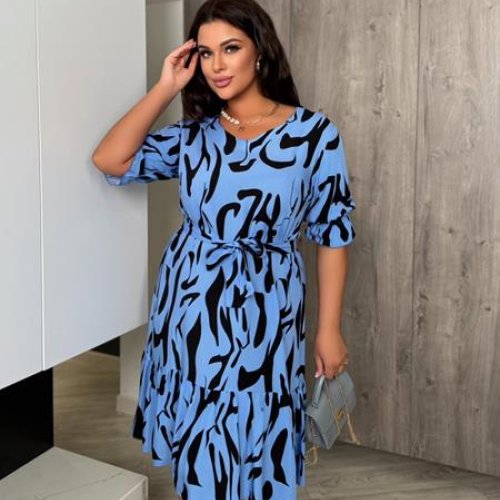 Платье Potok (52-56) 888 blue-black (лето) Potok 888 blue-black