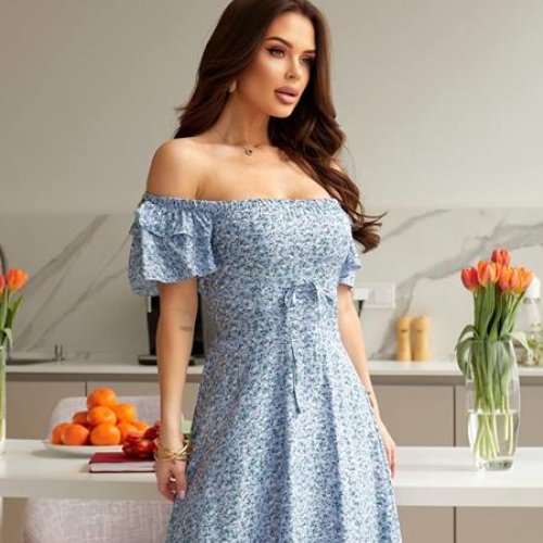 Платье Potok (44-48) 886 l.blue (лето) Potok 886 l.blue