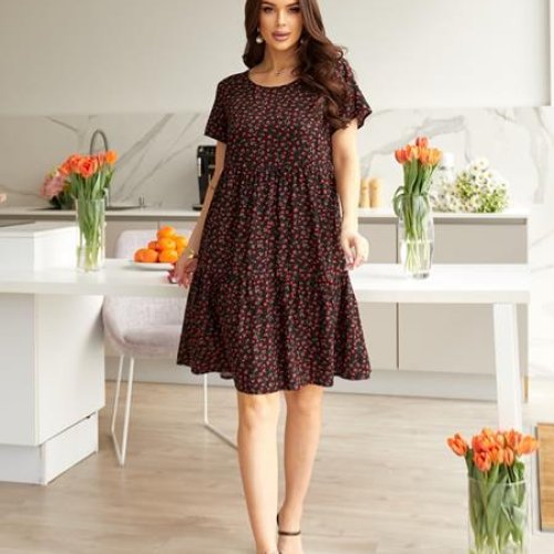 Платье Potok (46-50) 865 black-red (лето) Potok 865 black-red