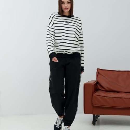 Костюм спорт AZNA (S-XL) Д63 white-black (деми) AZNA Д63 white-black