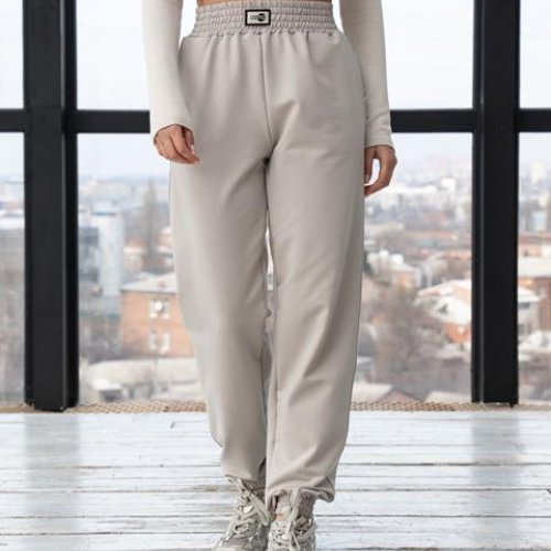 Штаны спорт AZNA (S-XL) Б98 beige (деми) AZNA Б98 beige