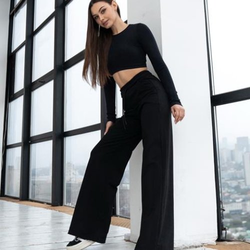 Штаны спорт AZNA (S-XL) Б44 black (деми) AZNA Б44 black
