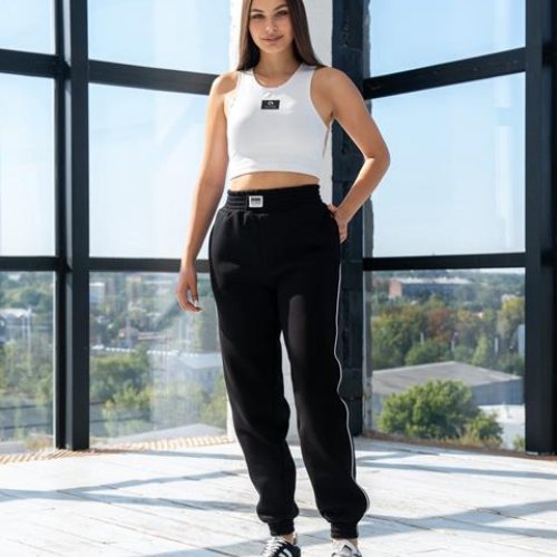 Штаны спорт AZNA (S-XL) Б101 black (деми) AZNA Б101 black