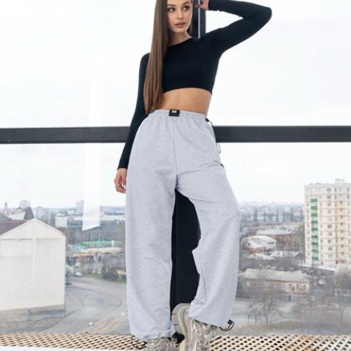 Штаны спорт AZNA (S-XL) Б32 grey (деми) AZNA Б32 grey