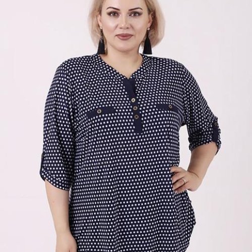 Блузка Bugrova (54-64) B26 blue (лето) Bugrova B26 blue