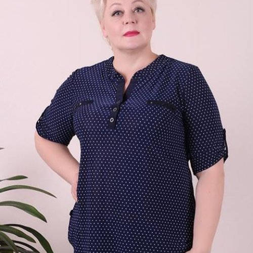 Блузка Bugrova (54-64) B28 blue (лето) Bugrova B28 blue