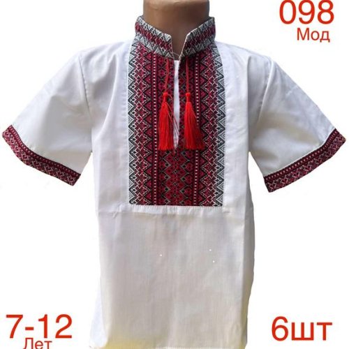 Вышиванка Надийка (7-12) 098-1 white (лето) Надийка 098-1 white