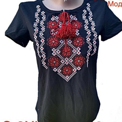 Вышиванка Надийка (S-3XL) 5271-2 black (лето) Надийка 5271-2 black