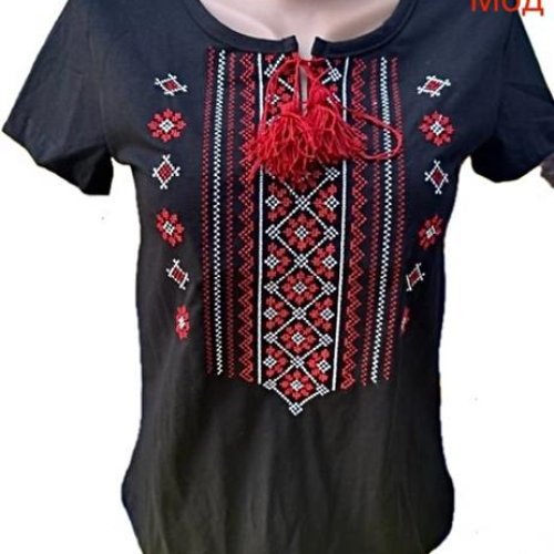 Вышиванка Надийка (S-3XL) 5271-3 black (лето) Надийка 5271-3 black