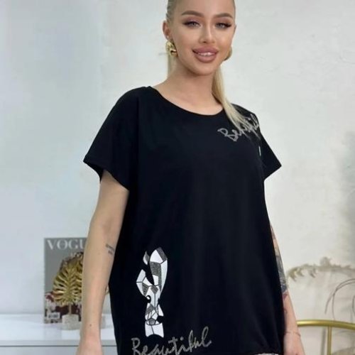 Футболка Anna&Vika (50-56) 25308 black (лето) Anna&Vika 25308 black