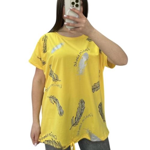 Футболка G.L.S.A (L-2XL) 25312 yellow (лето) G.L.S.A 25312 yellow