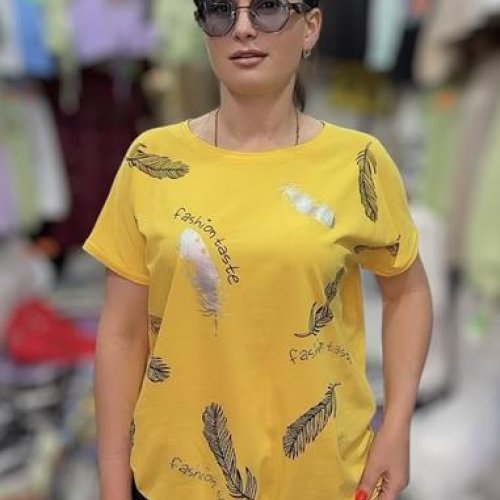 Футболка LeVisha (L-2XL) 25312 yellow (лето) LeVisha 25312 yellow