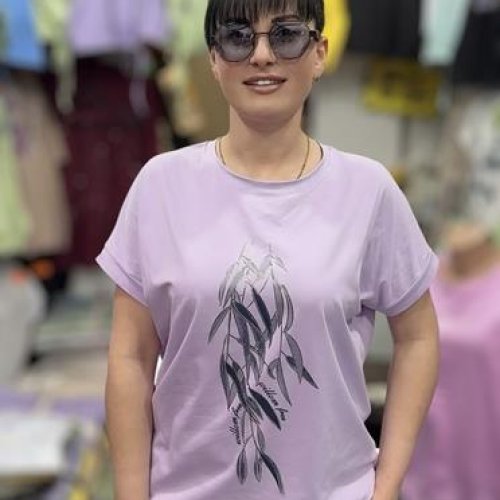Футболка LeVisha (XL-3XL) 25041 lilac (лето) LeVisha 25041 lilac