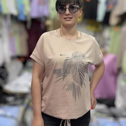 Футболка LeVisha (XL-3XL) 25039 beige (лето) LeVisha 25039 beige