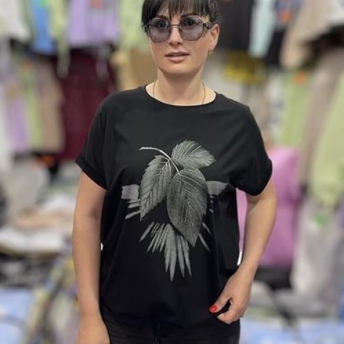 Футболка LeVisha (XL-3XL) 25039 black (лето) LeVisha 25039 black