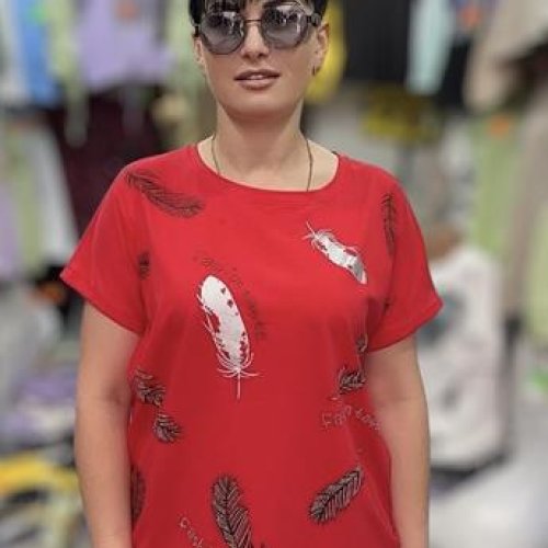 Футболка Shipi (L-2XL) 25312 red (лето) Shipi 25312 red