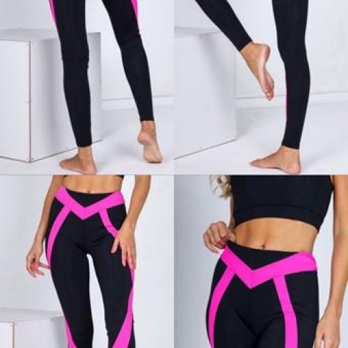 Лосины BRAVEL (S-XL) 062 black-pink (деми) BRAVEL 062 black-pink