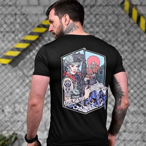 Футболка Madoka (M-3XL) 908 black (лето) Madoka 908 black