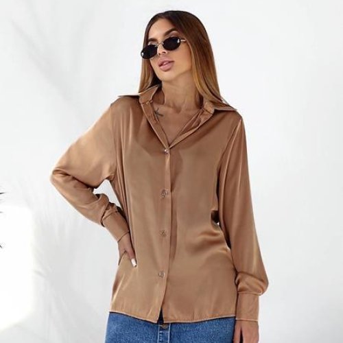 Блузка WideRange (42-56) 865-1 brown (деми) WideRange 865-1 brown
