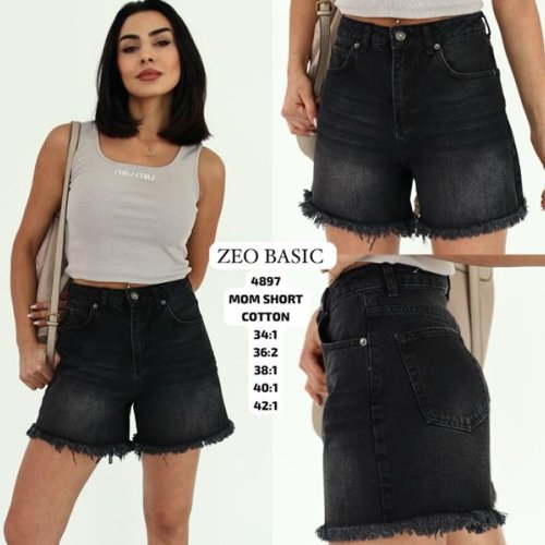 Шорты Jeans Style (34-42) 4897 black (лето) Jeans Style 4897 black