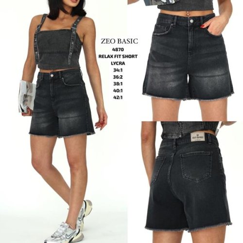 Шорты Jeans Style (34-42) 4870 black (лето) Jeans Style 4870 black