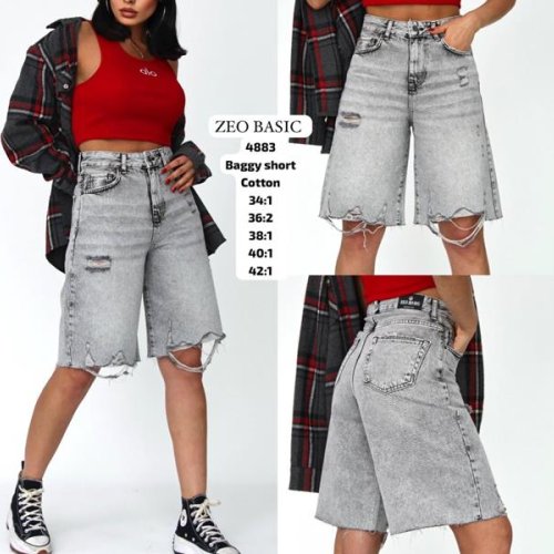 Шорты Jeans Style (34-42) 4883 l.grey (лето) Jeans Style 4883 l.grey