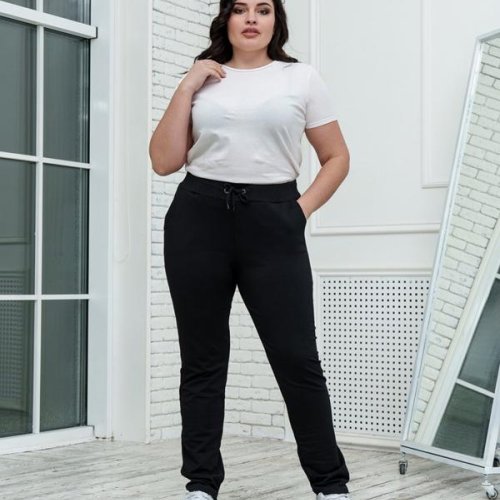 Штаны спорт AZNA (XL-4XL) Б07 black (деми) AZNA Б07 black