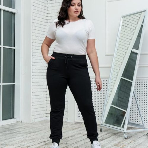 Штаны спорт AZNA (XL-4XL) Б08 black (деми) AZNA Б08 black