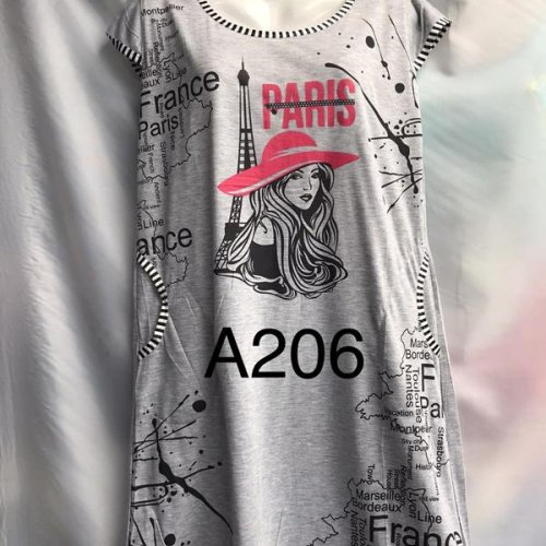 Ночнушка Xyen (XL-5XL) A206 grey (лето) Xyen A206 grey