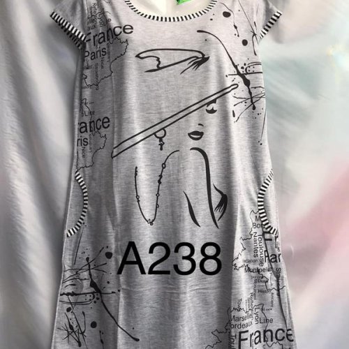 Ночнушка Xyen (3XL-7XL) A238 grey (лето) Xyen A238 grey