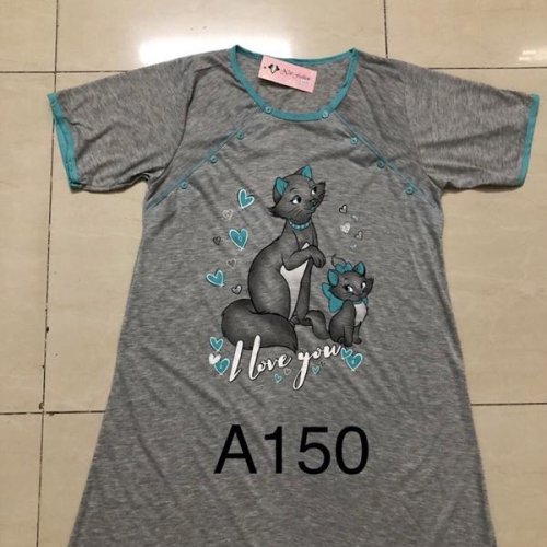 Ночнушка Xyen (3XL-7XL) A150 grey (лето) Xyen A150 grey