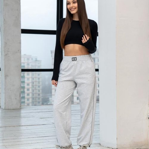 Штаны спорт AZNA (S-XL) Б16 grey (деми) AZNA Б16 grey