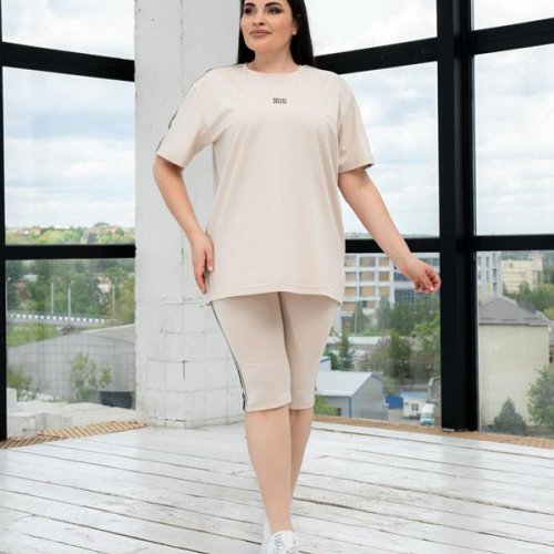 Костюм AZNA (XL-4XL) ЛД18 beige (лето) AZNA ЛД18 beige