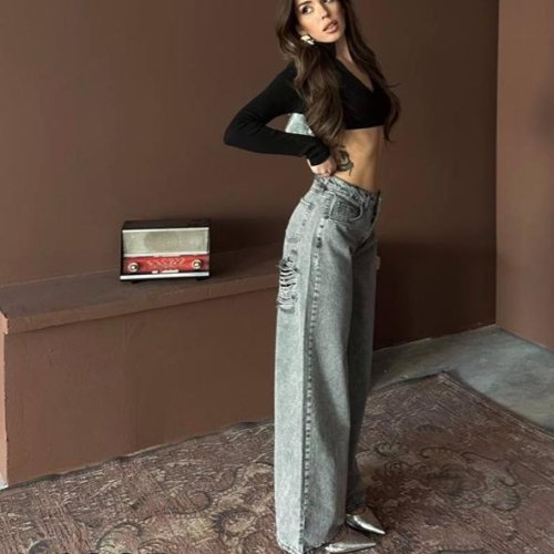Джинсы Jeans Style (34-40) 40396-699B grey (деми) Jeans Style 40396-699B grey