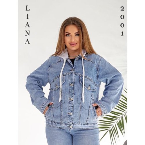 Куртка Liana Denim (3XL-8XL) 2-001 blue (деми) Liana Denim 2-001 blue