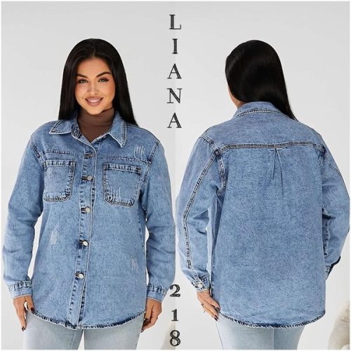 Рубашка Liana Denim (XL-6XL) 218 blue (деми) Liana Denim 218 blue