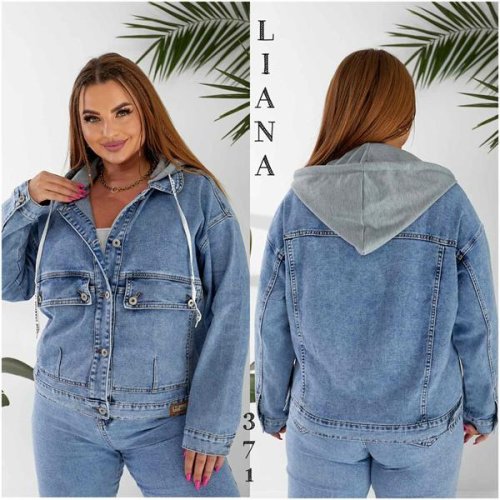 Куртка Liana Denim (L-5XL) 371 blue (деми) Liana Denim 371 blue