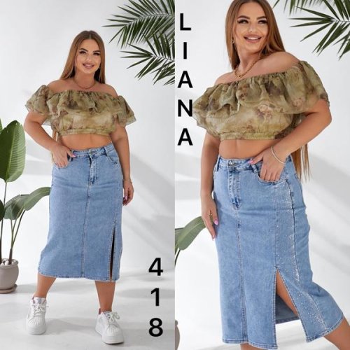 Юбка Liana Denim (32-42) 418 l.blue (лето) Liana Denim 418 l.blue