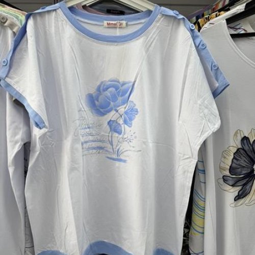 Футболка P.HEY (XL-4XL) 1505 white-blue (лето) P.HEY 1505 white-blue