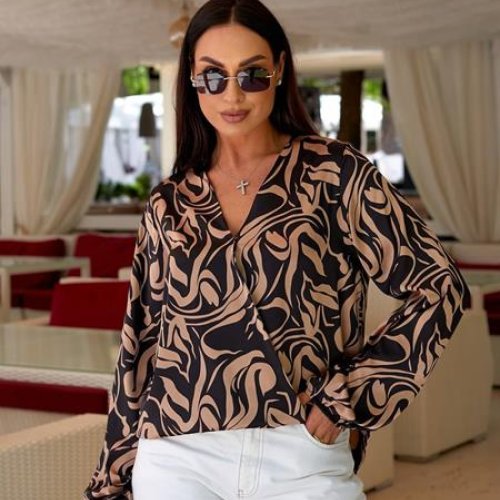 Блузка WideRange (46-52) 746-1 brown (деми) WideRange 746-1 brown