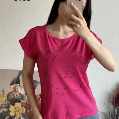 Футболка FSN (42-48) 6163 pink (лето) FSN 6163 pink
