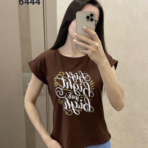 Футболка FSN (42-48) 6444-1 brown (лето) FSN 6444-1 brown