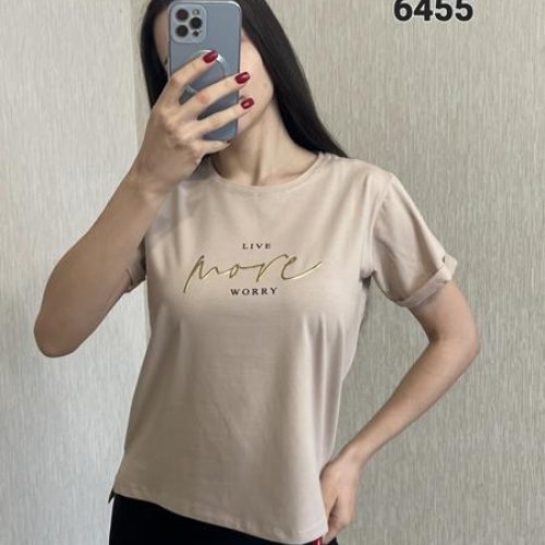 Футболка FSN (42-46) 6455 beige (лето) FSN 6455 beige