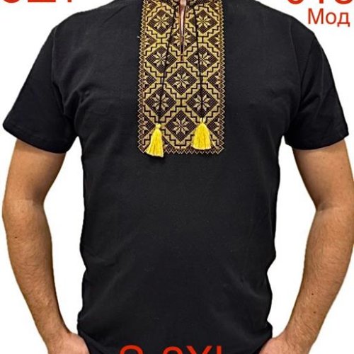 Вышиванка Надийка (S-2XL) N68-015 black (лето) Надийка N68-015 black