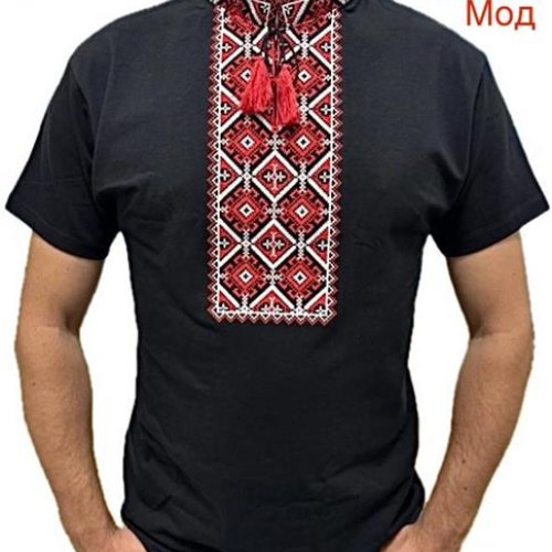 Вышиванка Надийка (S-2XL) N69-015 black (лето) Надийка N69-015 black