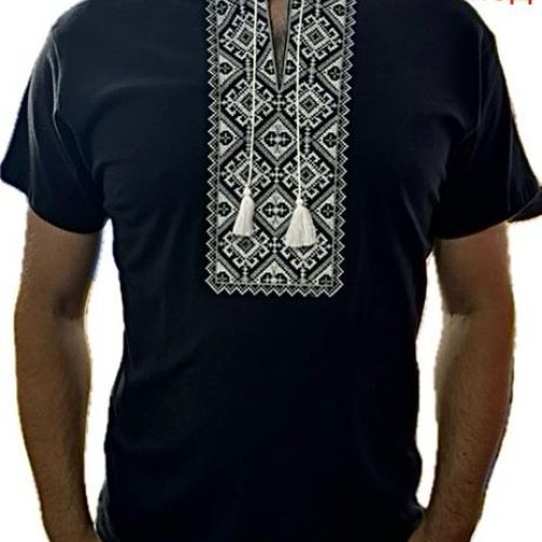 Вышиванка Надийка (3XL-5XL) N75-024 black (лето) Надийка N75-024 black