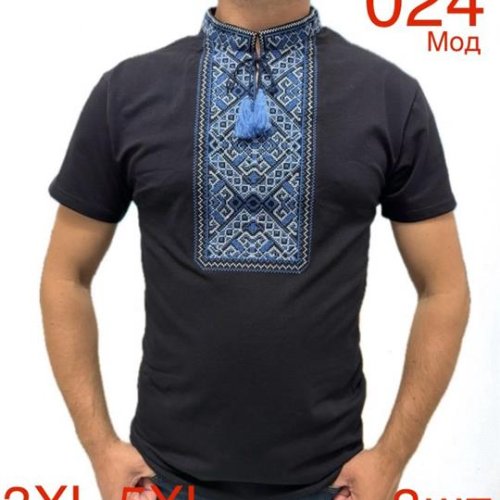 Вышиванка Надийка (3XL-5XL) N78-024 navy (лето) Надийка N78-024 navy