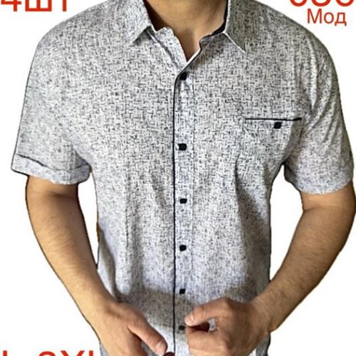 Рубашка Надийка (L-3XL) N80-036 l.grey (лето) Надийка N80-036 l.grey