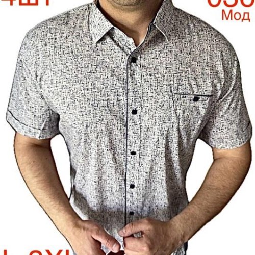 Рубашка Надийка (L-3XL) N81-036 grey (лето) Надийка N81-036 grey